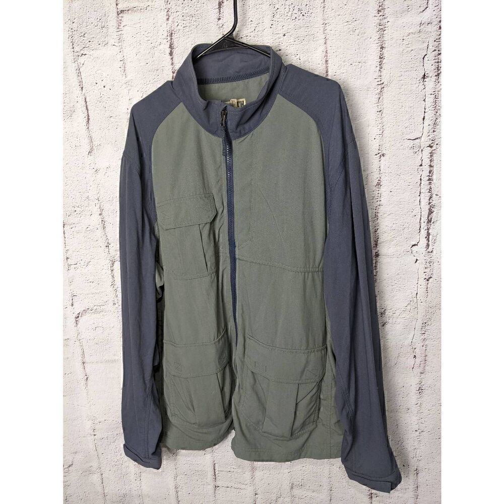Duluth Trading Co. Men's Dry on the Fly Full zip Cargo Jacket Size Green Grey Sz